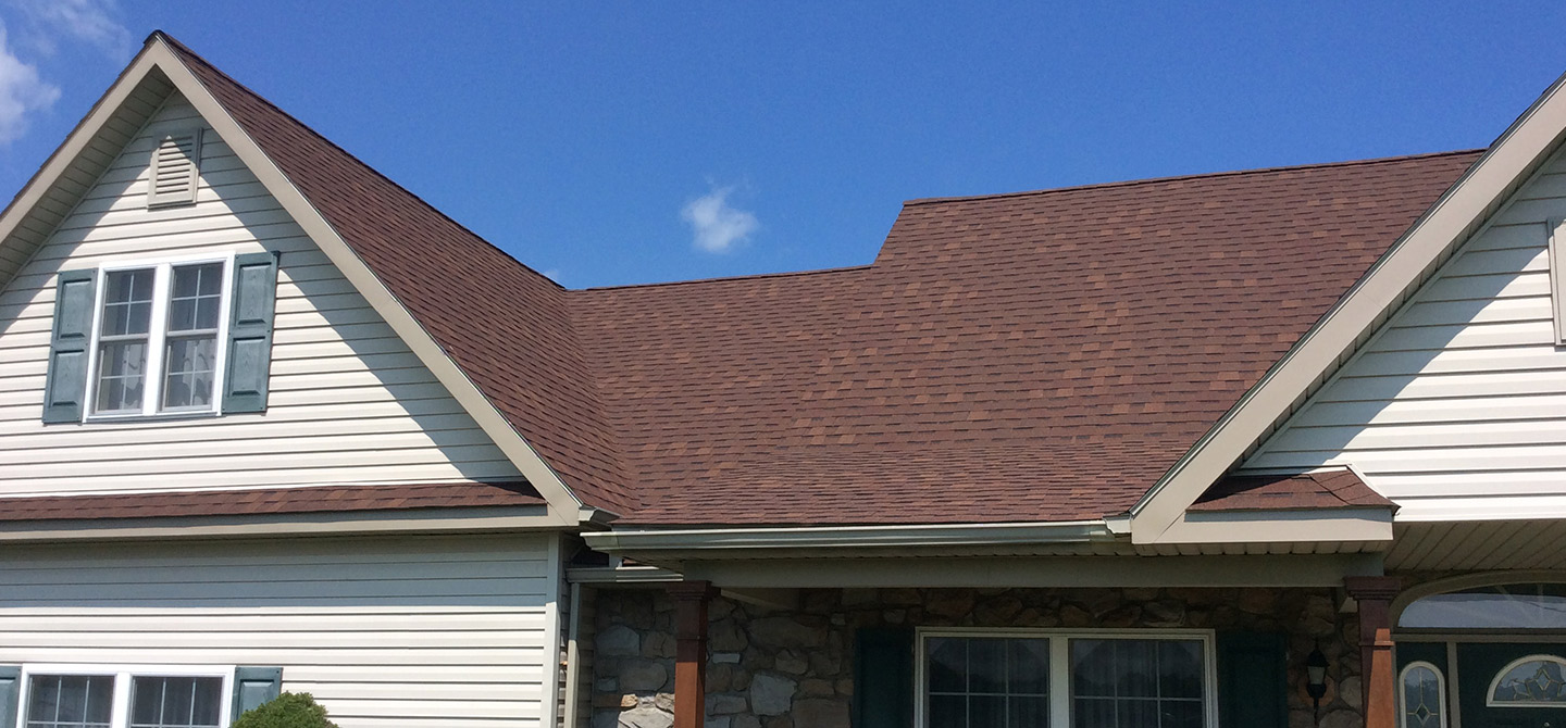 brown shingle roof of home wind gap pa